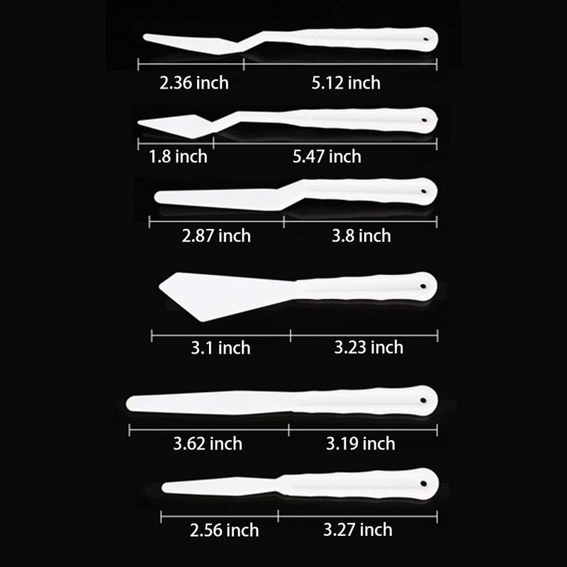 DonLeeving Luckycivia 6 Set Palette Knives Set, Plastic Spatula Art Tools for Painting - Image 2